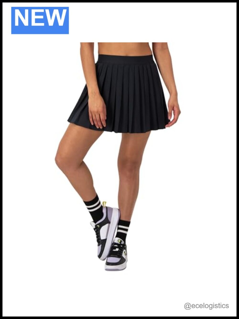 Pleated Sport Skort Moisture Wicking Skirt with Built-in Shorts